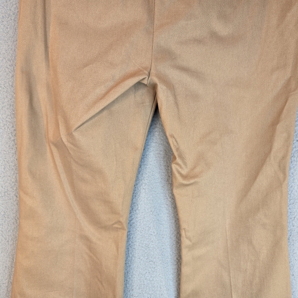 Reiss Patch Pockets Flare Pants Sz 12 Stretch Twill High Rise Tan - Picture 9 of 12
